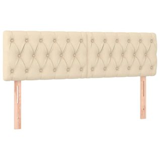 Tête De Lit à LED Crème 160x7x78/88 Cm Tissu