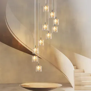 Lustre à 10 Lumières Lustre En Metal Moderne G9 Cristal Cuisine Cage D'escalier