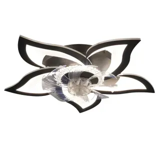 Ventilateur De Plafond Avec Éclairage Silencieux 48 W Noir Plafonnier Minuterie Chambre