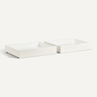 Lot De 2 Tiroirs 93x67x20cm à Roulettes, Espace De Rangement Sous Le Lit, Mdf + , Blanc