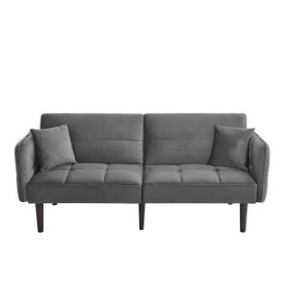 Canapé Convertible 2 Places 176x78x76cm, Canapé-lit Modulable Deux En Un, Gris Rustique