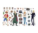Stickers One Piece- Luffy, Nami, Zoro, Sanji - Hauteur 19,5 Cm