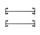 Portemanteaux muraux, lot de 2, Barres de suspension pour vêtements, 12 x 30 x 29,3 cm, Noir