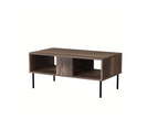 Table Basse Noir Mat 100x55cm Avec Étagére De Haute Qualité Modèle Noco Couleur Noix