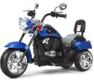 Moto Électrique 6v Pour Enfants Scooter Avec 3 Roues Effet Sonore Et Lumineux, 3km/h Max, Bleu