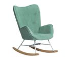 MEUBLES COSY Fauteuil À Bascule En Tissu Vert Scandinave,Rocking Chair,pour Salon, Chambre