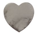 Tapis Forme Coeur Extra-doux Taupe 90x85 - Flanelle