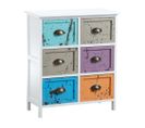 Commode 6 Tiroirs Multicolores