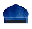 Tête De Lit En Velours "shelly" 140cm Bleu