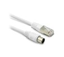 Câble TV Coaxial Et Ethernet Mâle/mâle Rj45 - 2 M - Blanc