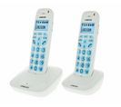 Téléphone Sans Fil Logicom Confort 250 Double - Blanc, Touches Larges, Mains Libres - Pour Seniors Et Usage Facile