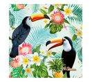 Lot De 20 Serviettes En Papier "tropical Birds" 33x33cm Multicolore