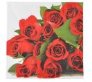 Lot De 20 Serviettes En Papier "bouquet" 33x33cm Rouge
