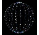 Déco Lumineuse Boule À Suspendre En Métal Noir  360 Led Multicolore D 60 Cm