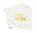 Lot De 20 Serviettes En Papier "mon Petit Amour" 33x33cm Blanc
