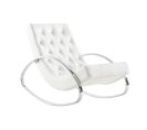 Rocking Chair Design Blanc Et Acier Chromé Chesty