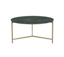 Table Basse Ronde Design En Marbre Vert Et Laiton D90 Cm Sillon