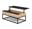 Table Basse Plateau Relevable Noir Boston Design Industriel
