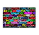 Tableau Pop Art Mur De Briques Multicolore 80x55