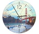 Horloge Murale Panoramique Pont Célèbre Pont Rouge 40 X 40 Cm Rouge