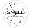 Horloge Murale Design « Smile » - Accent Décoratif Moderne 40 X 40 Cm Blanc