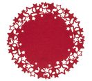 Set De Table De Noël Rond Motifs Étoiles En Feutrine Diam. 38 Cm - Rouge