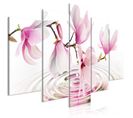 Tableau Magnolias Over Water Wide Pink 100 X 50 Cm Rose