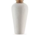 Vase Élégant Blanc Toucher Céramique Rotin