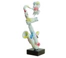 Statue Saxophoniste Avec Saxophone Blanc Et Multicolore H62 Cm - Song