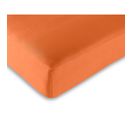 Drap Housse 100% Coton/57 Fils/cm² - Orange - 140 X 190 Cm