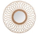 Miroir Design En Rotin Coloris Beige - Dim : L.58 X L.2,2 X H.58 Cm