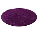 Shaggy - Tapis Uni Rond - Violet 160 X 160 Cm