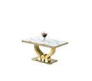 Table à Manger Trofy Gold Marbré Blanc 180x90x75cm
