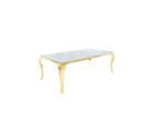 Table à Manger Baroque 4 à 6 Couverts Gold Verre Blanc 150x90cm