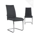Lot de 2 chaises de salle à manger design simili cuir OPUS (Noir-chrome)