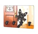 Porte-clés Mural "chien" 30cm Marron et Noir