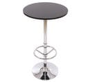 Table De Bar / Table Haute Bari, Ronde, Avec Repose-pied, 109x60x60cm, Noir