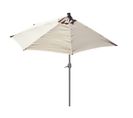 Demi-parasol Aluminium Balcon Ou Terrasse, Ip 50+, 270cm ~ Crème Sans Pied