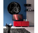 Poster Autocollant Forme Ronde Star Wars Darth Vador Sur Fond Noir - 125 Cm