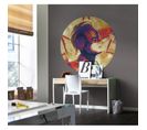 Poster Autocollant Forme Ronde Marvel Avengers Capitaine Marvel Avec Son Casque Peinture - 125 Cm