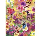 Poster Xxl Intissé Panoramique Fée Clochette Et Ses Amies Sur Fond De Fleurs Très Colorées - Disney