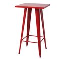 Table Haute Hwc-a73, Métal, Design Industriel 105x60x60cm ~ Rouge