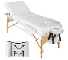 Table De Massage Somwang 3 Zones Avec Rembourrage De 7,5cm Et Châssis En Bois - Blanc