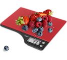 Ks350 Balance De Cuisine En Verre Rouge - Capacité De 5 Kg - Affichage Digital