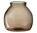 Vase Design En Verre "boule" 21cm Marron Clair