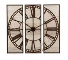 Horloge Murale 3 Parties "chiffres Romains" 114cm Marron
