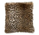 Coussin Imitation Fourrure "léopard" 45x45cm Marron