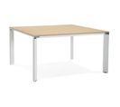 Table De Bureau Design "loina" 140cm Naturel et Blanc
