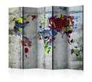 Paravent 5 Volets "graffiti World" 172x225cm