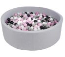 Piscine À Balles Pour Enfant, Diamètre Env.125 Cm, Aire De Jeu + 900 Balles Noir,blanc,rose,gris